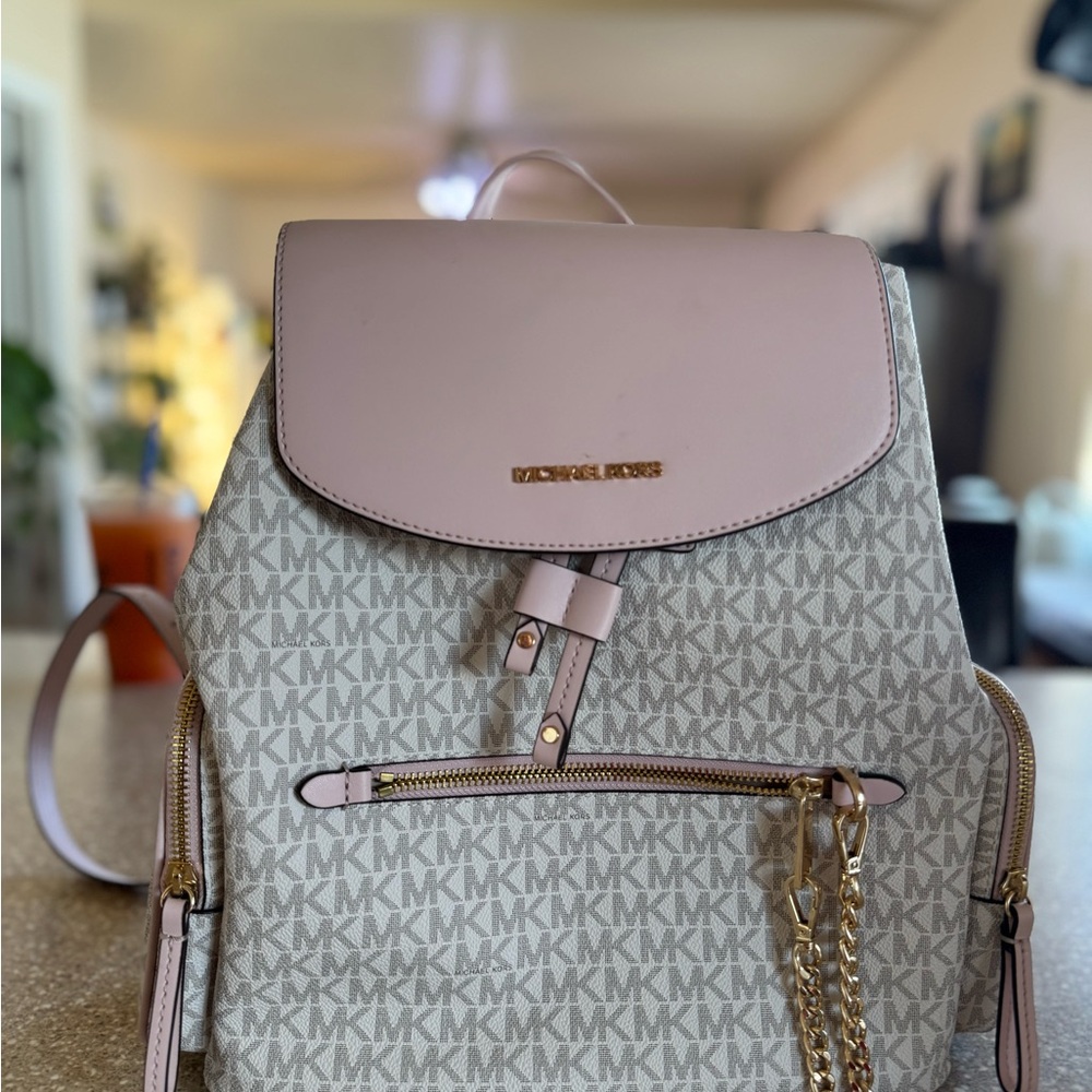 Michael Kors Pink and Cream Women's Backpack